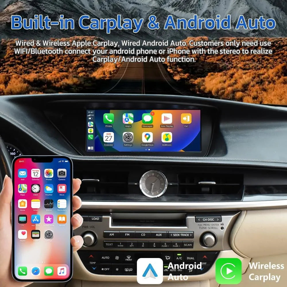 Built-in wireless Apple CarPlay and Android Auto screen mirroring display