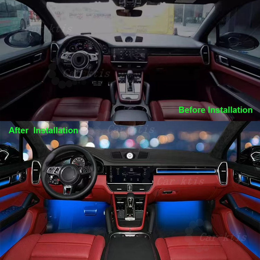 CarAkits Ambient Lighting LED Trim Panel For Porsche Cayenne 2018-2023 Interior Environment Atmosphere Light
