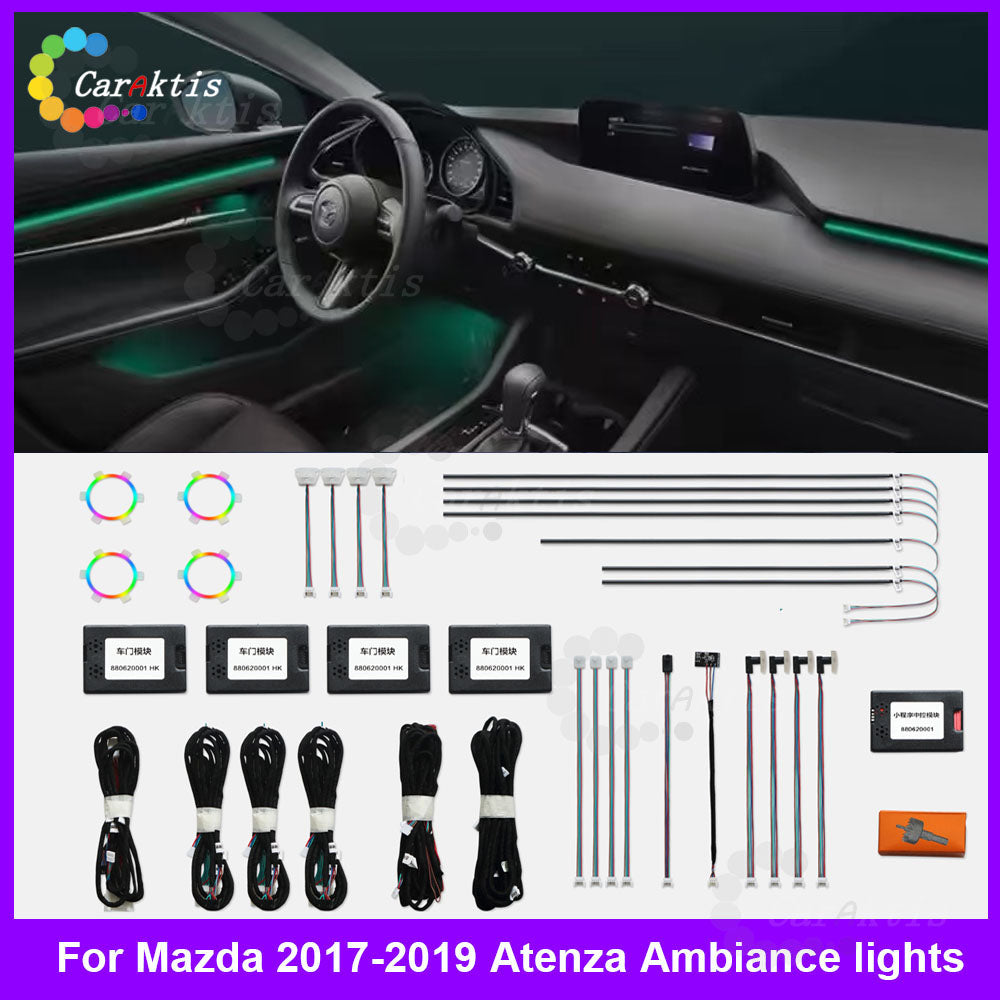 CarAkits Colorful Ambient Lighting Upgrade Kit For MAZDA Atenza 2017-2019 Interior LED Ambient Light