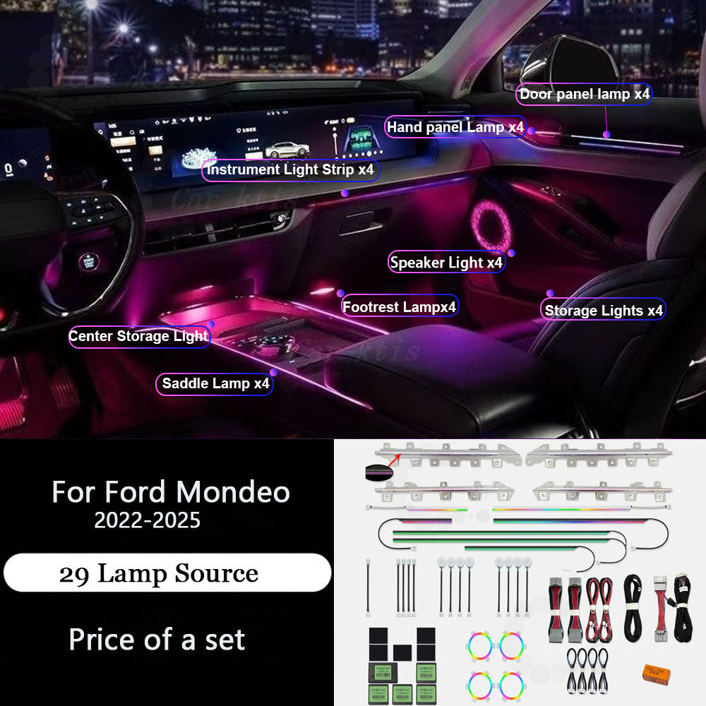 CarAkits Decorative Ambient Light For Ford Mondeo 2022-2025 LED Dynamic Lighting Automotive Interior