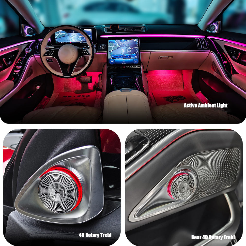 64 Colors LED For Mercedes-Benz S-class W223 2021-2024 S400 S450L S480 S500 S580 Ambient Light