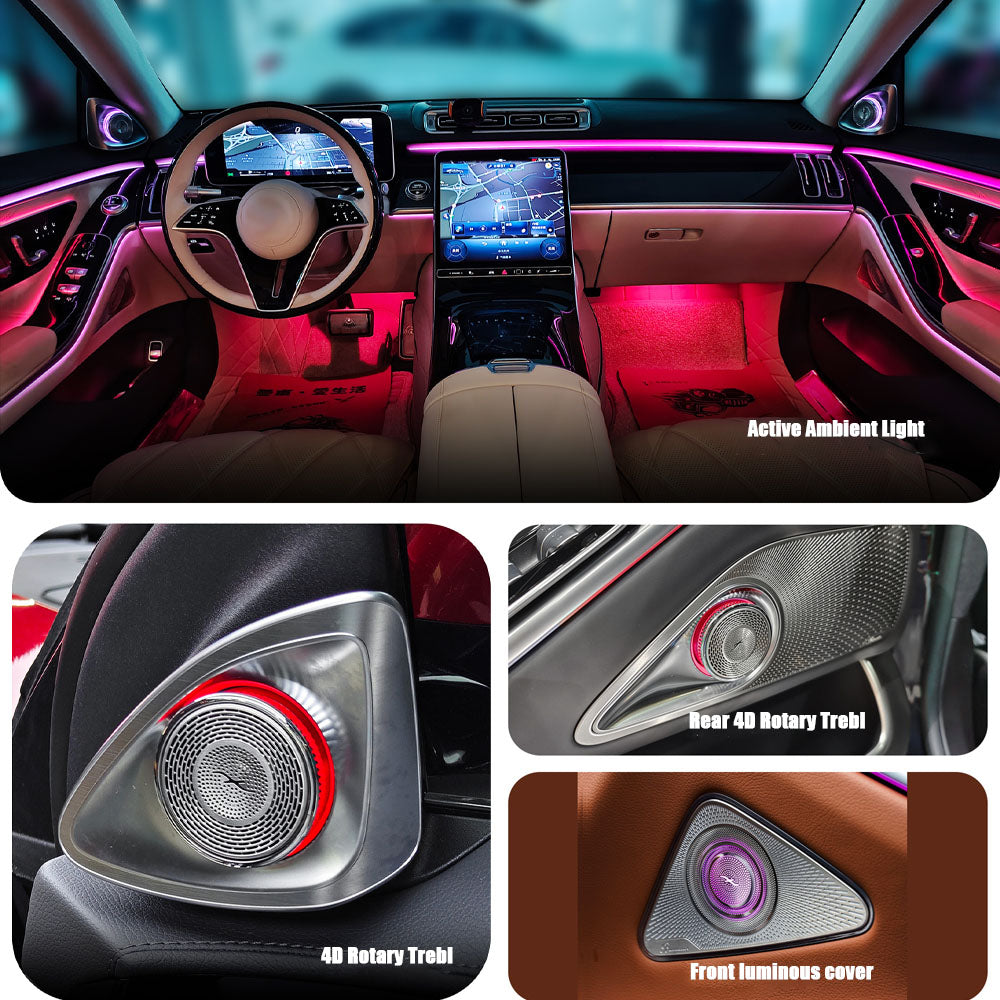 64 Colors LED For Mercedes-Benz S-class W223 2021-2024 S400 S450L S480 S500 S580 Ambient Light