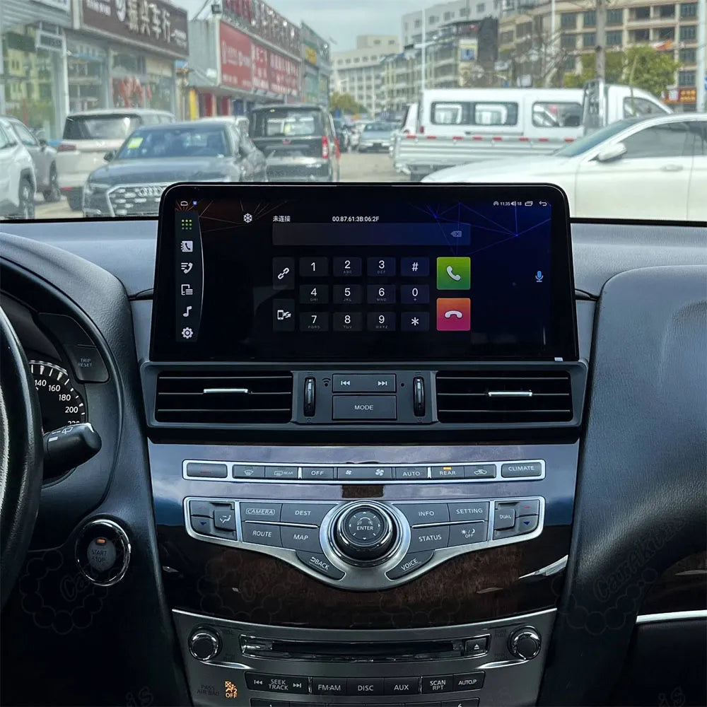 Installed 12.3-inch Android multimedia player integrated into the Infiniti QX60 dashboard.