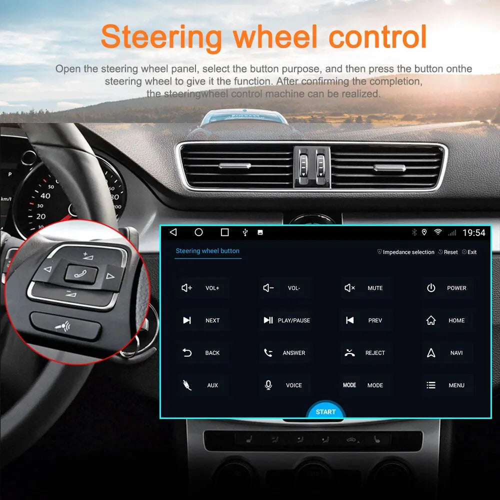 Steering wheel button mapping and setup menu interface on Lexus LX570 Android head unit.