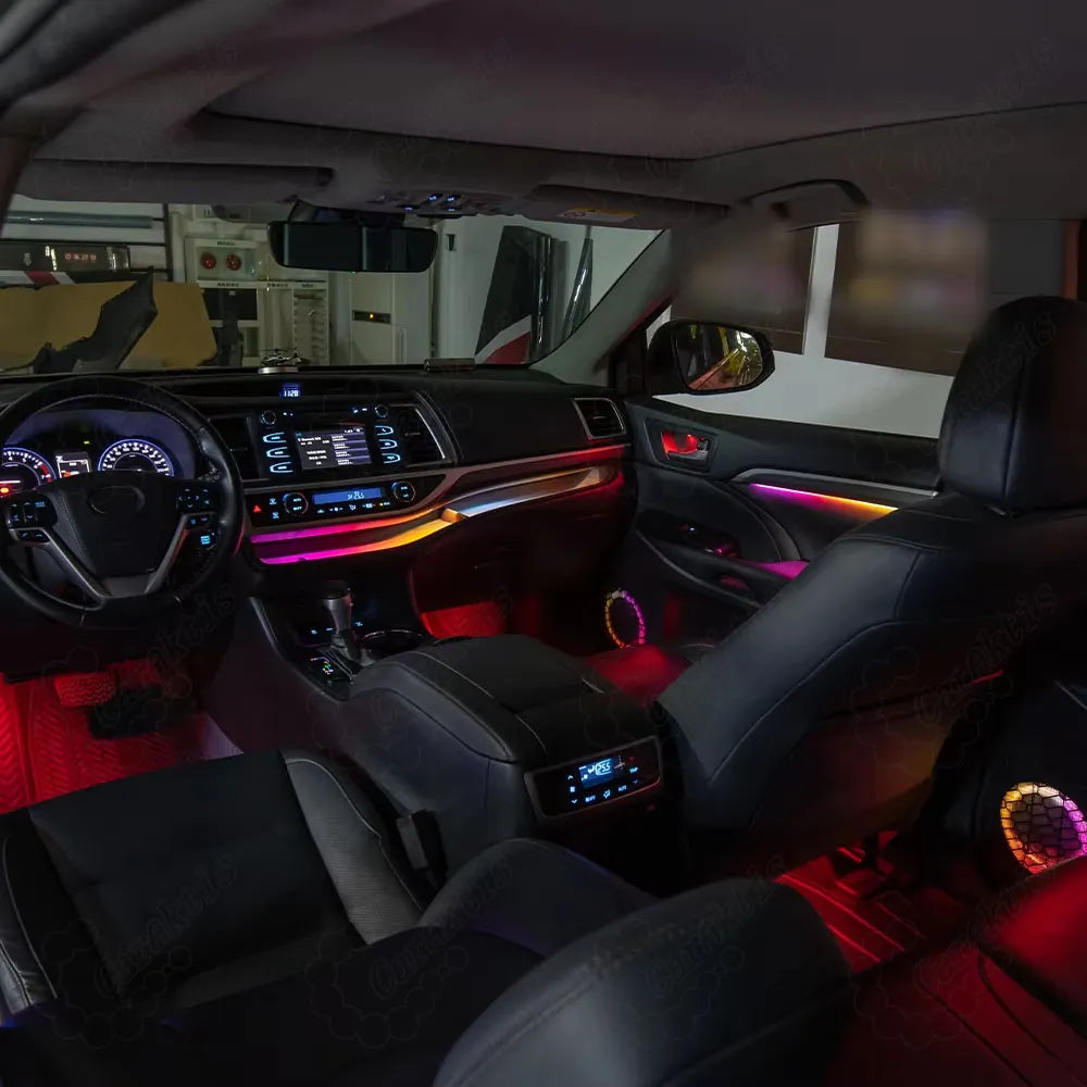 CarAkits Refit LED Ambient Light For Toyota Highlander 2015-2021 Dynamic Magic Color Interior Decoration