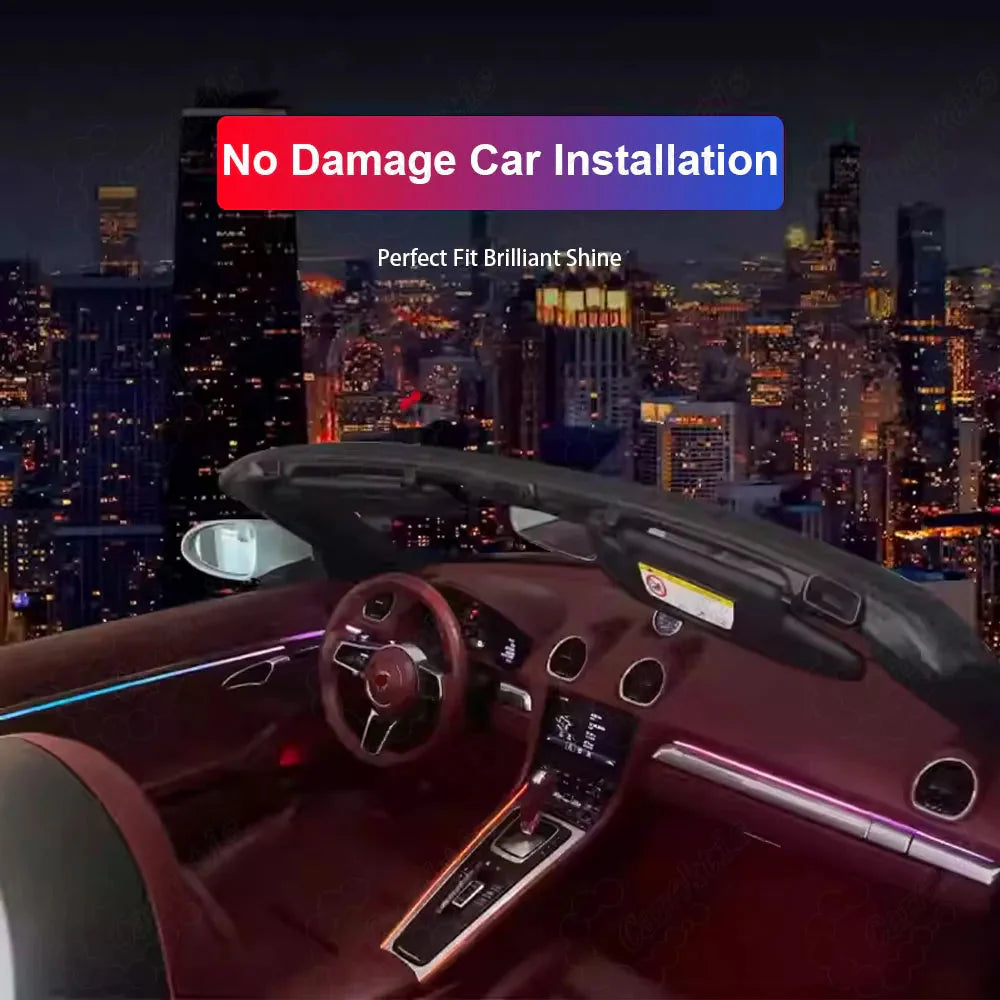 For Porsche 911 (2012-2018) / 718(2016-2023)LED Car Ambient Lighting Upgrade – Color Changing Interior Ambient Lights