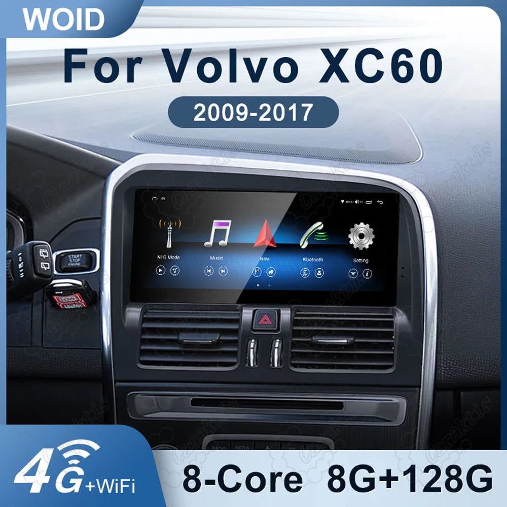 8.8-inch Android car radio stereo upgrade for Volvo XC60 2009-2017 with 8G+128G 4G WiFi