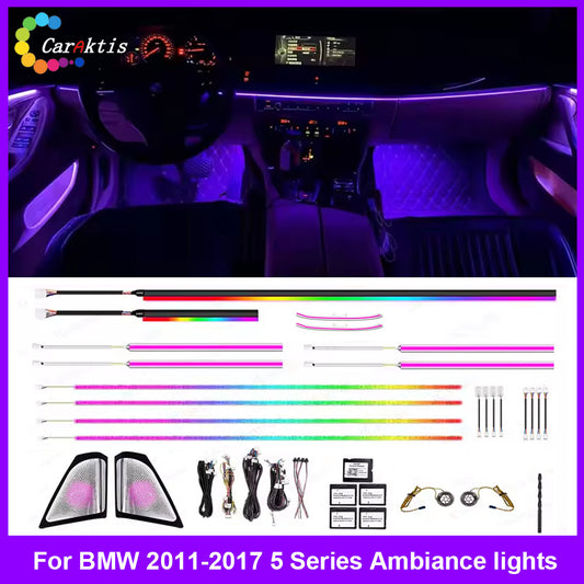 CarAktis Upgrade Symphony Ambient Lighting Kit For BMW 5 Series F10 F11 F18 2011-2017 Interior LED Light Accessories Trim Panel