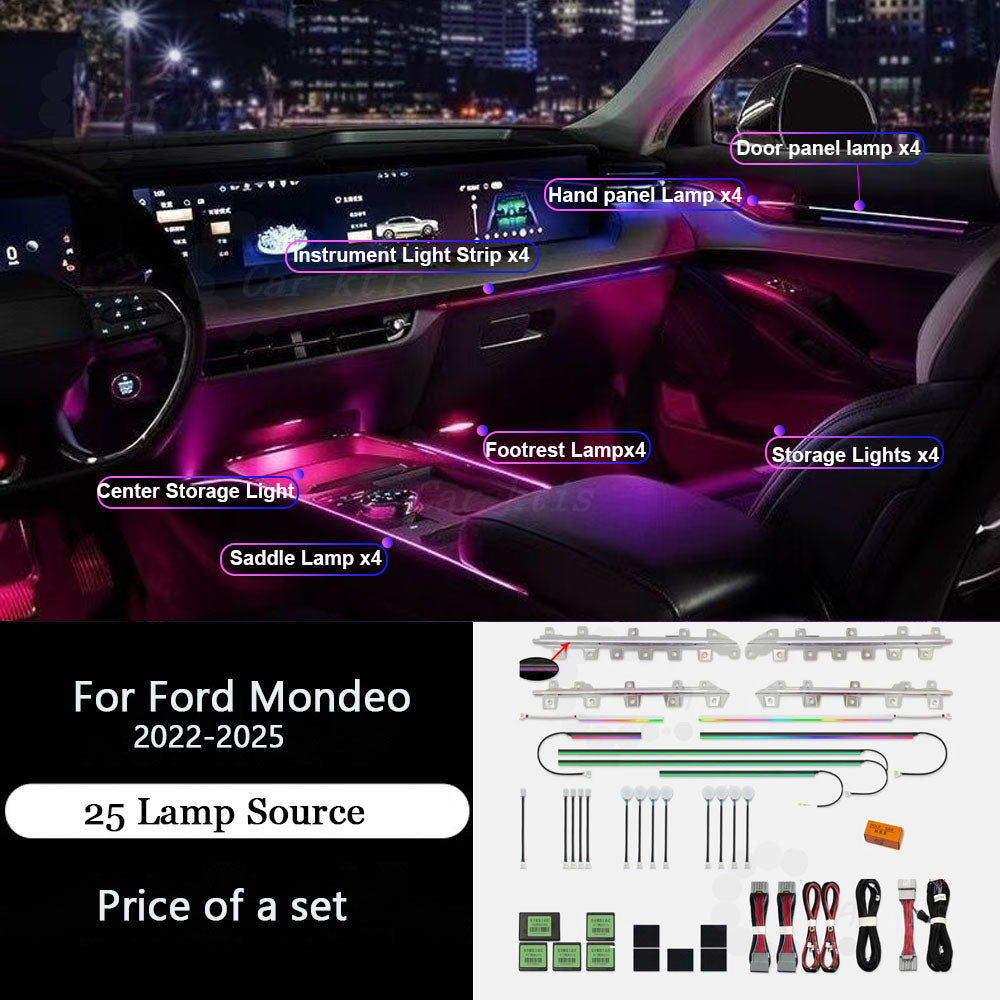 CarAkits Decorative Ambient Light For Ford Mondeo 2022-2025 LED Dynamic Lighting Automotive Interior