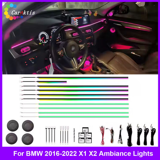 CarAktis Upgrade Symphony Ambient Lighting Kit For BMW X1 X2 F48 F49 2016-2022 Interior LED Light Accessories Trim Panel