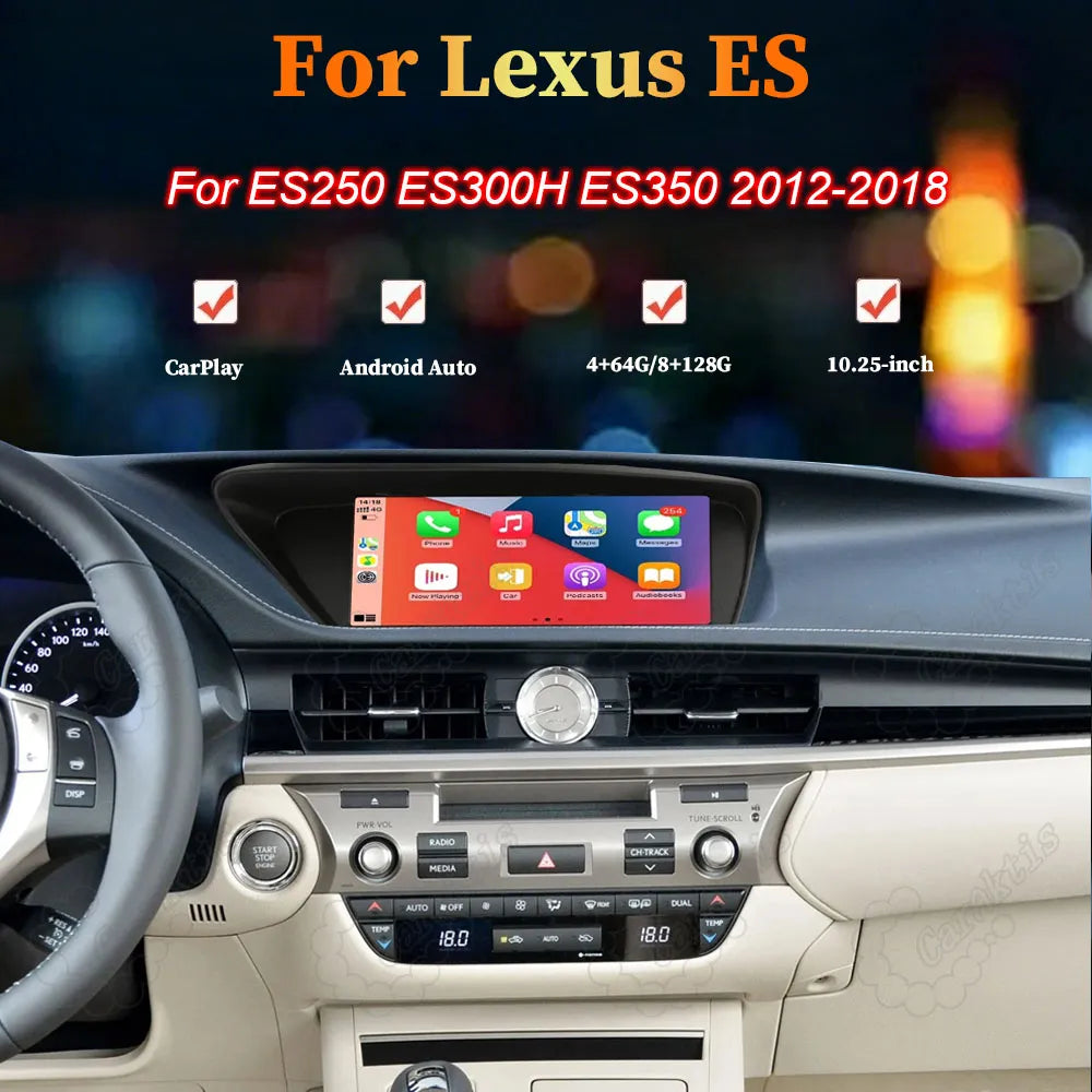 10.25-inch Android car stereo head unit for Lexus ES ES250 ES300H ES350 2012-2018