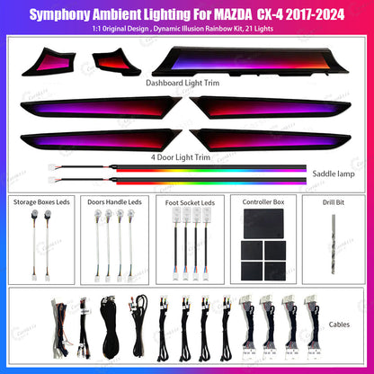 CarAktis For Mazda CX-5 2016-2025 Custom Interior LED Lamp Symphony Ambient Light Accessories
