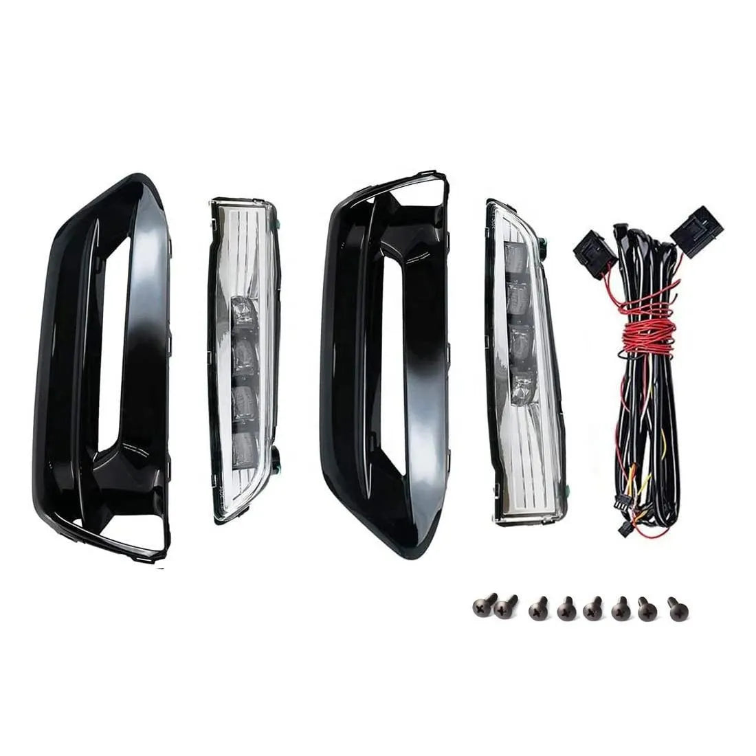 Front Bumper LED DRL Fog Light Assembly for Honda Accord Sedan 2018 2019 2020 | Sport/EX/L | White Daytime Running &amp; Amber Turn Signal