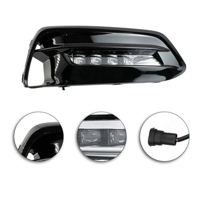 Front Bumper LED DRL Fog Light Assembly for Honda Accord Sedan 2018 2019 2020 | Sport/EX/L | White Daytime Running &amp; Amber Turn Signal