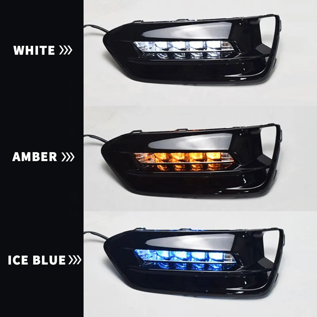 Front Bumper LED DRL Fog Light Assembly for Honda Accord Sedan 2018 2019 2020 | Sport/EX/L | White Daytime Running &amp; Amber Turn Signal