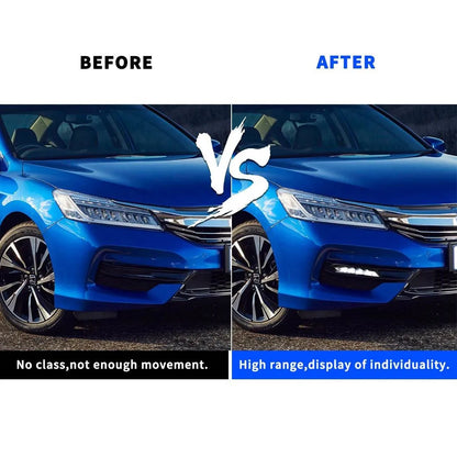 Front Bumper LED DRL Fog Light Assembly for Honda Accord Sedan 2018 2019 2020 | Sport/EX/L | White Daytime Running &amp; Amber Turn Signal