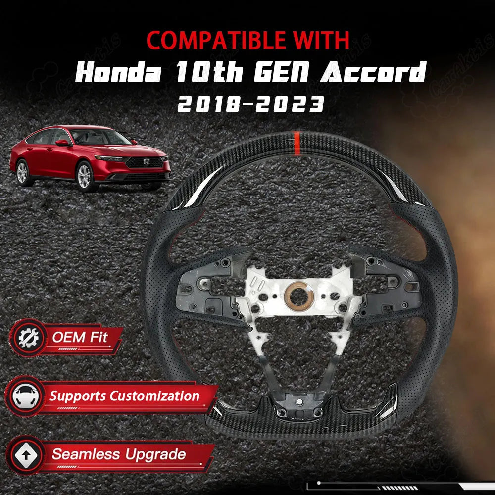 Carbon Fiber Steering Wheel for Honda Accord 2018–2022