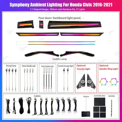 10th Civic Dynamic Ambient Light Complete Set