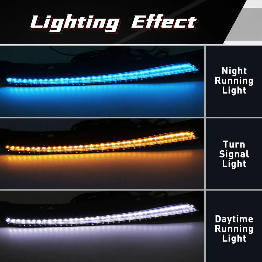 LED DRL Front Headlight Eyebrow Kit for Honda Civic 2016-2020 | Dynamic Turn Signal Daytime Running Lights