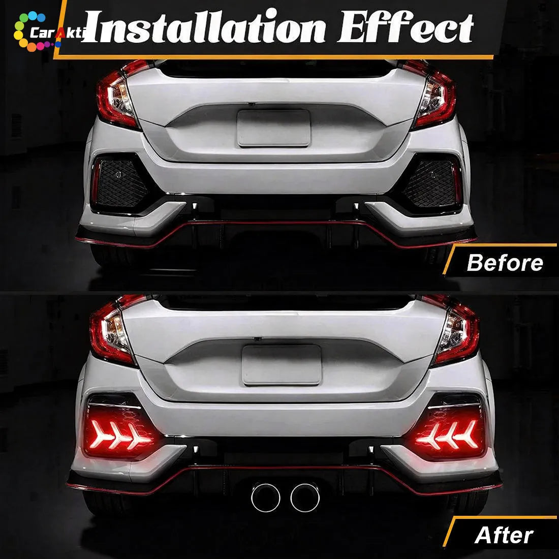 LED Lighting Upgrade Kit for Honda Civic Hatchback 2016-2021 | Front DRL &amp; Rear Bumper Reflector Lights