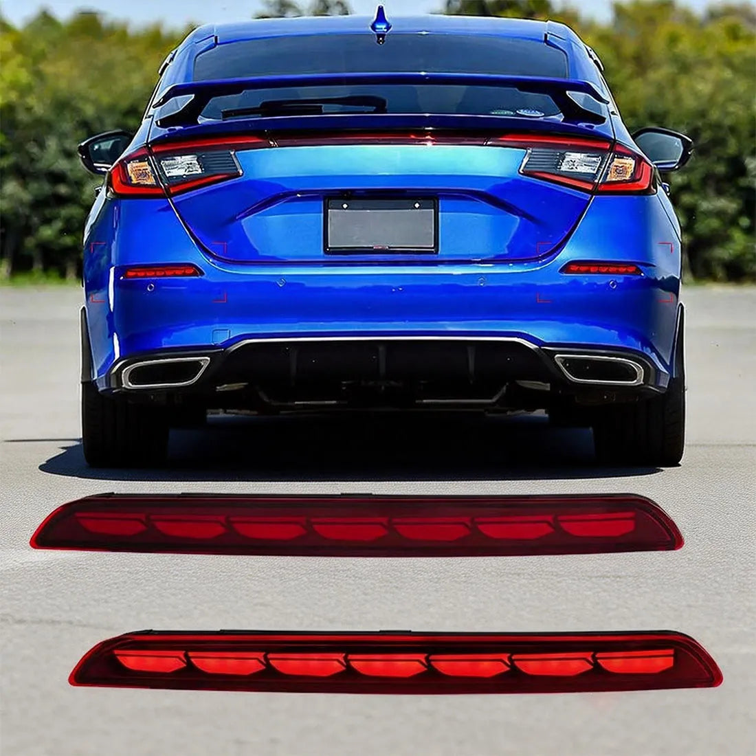 Honda Civic (2021-2024) LED Front DRL &amp; Rear Bumper Reflector Light Set