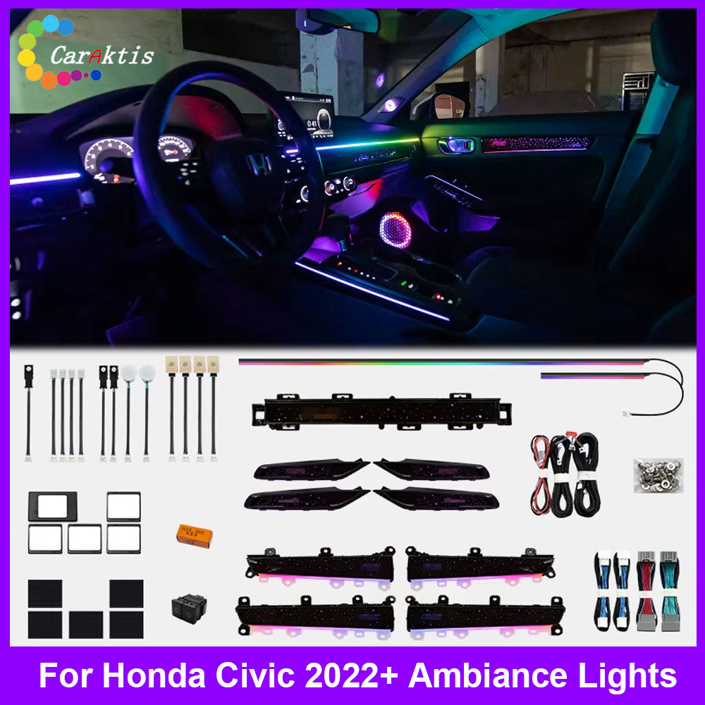 2022-2026 Honda Civic 11th Gen full interior ambient lighting kit by CarAktis.