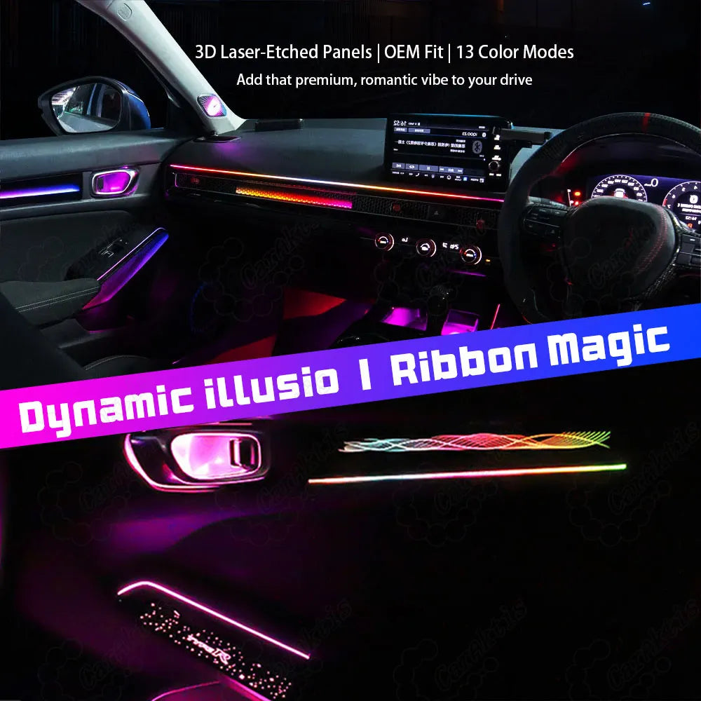 CarAktis For Honda Civic 2022-2026 11th LED Flash illuminate Ambient Light Atmosphere Interior Lamp