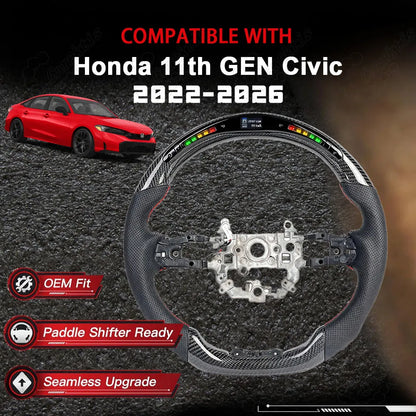 Honda Civic Type R 11th Gen LED RPM Carbon Fiber Steering Wheel