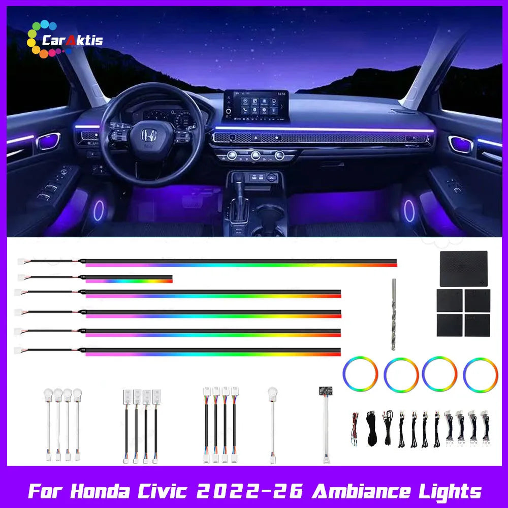 Dynamic Flowing LED Interior Lights - 11th Gen Honda Civic Special Edition (2022-2026)