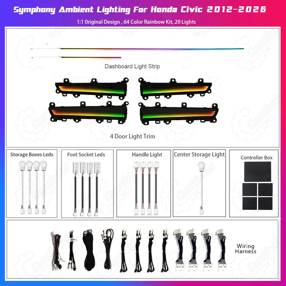 11th Gen Civic Dynamic Ambient Lighting Kit (20-Light Set)