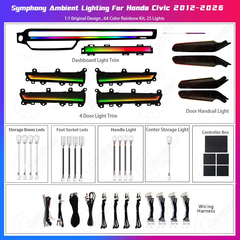 11th Gen Civic Dynamic Ambient Lighting Kit (25-Light Set)