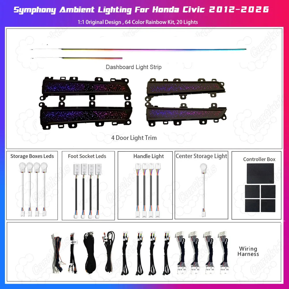 11th Gen Civic Starlight Ambient Lighting Kit (20-Light Set)