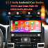 12.3 inch Android car radio multimedia screen installed in a Toyota Land Cruiser Prado 120 and Lexus GX470 dashboard.