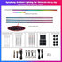 Product kit breakdown of the 18-in-1 starry sky LED car ambient light set on white background