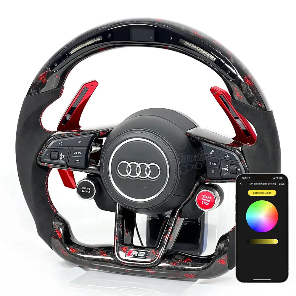 Audi R8 TT TTS TTRS Custom Carbon Fiber Steering Wheel