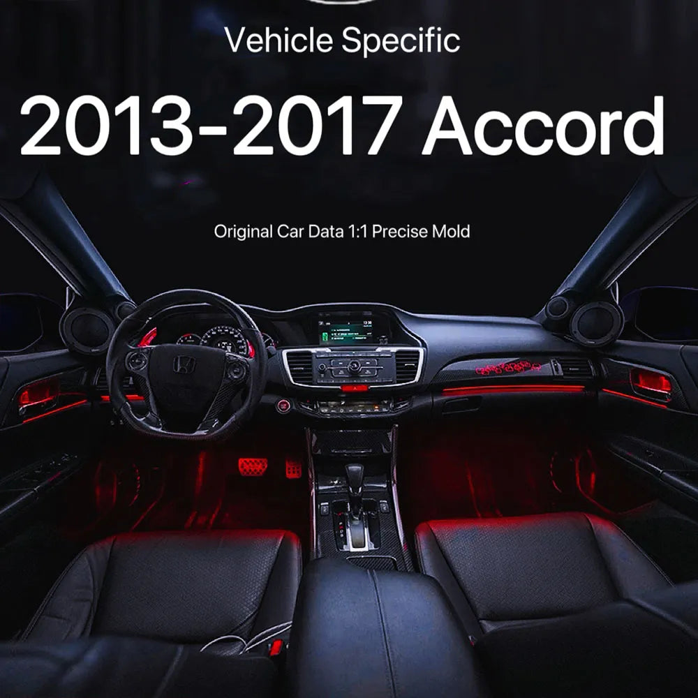 Honda Accord (2013-2017) 9th Gen Active Ambient Lighting Kit - 1:1 OEM Replacement, APP Control &amp; Dynamic Sync