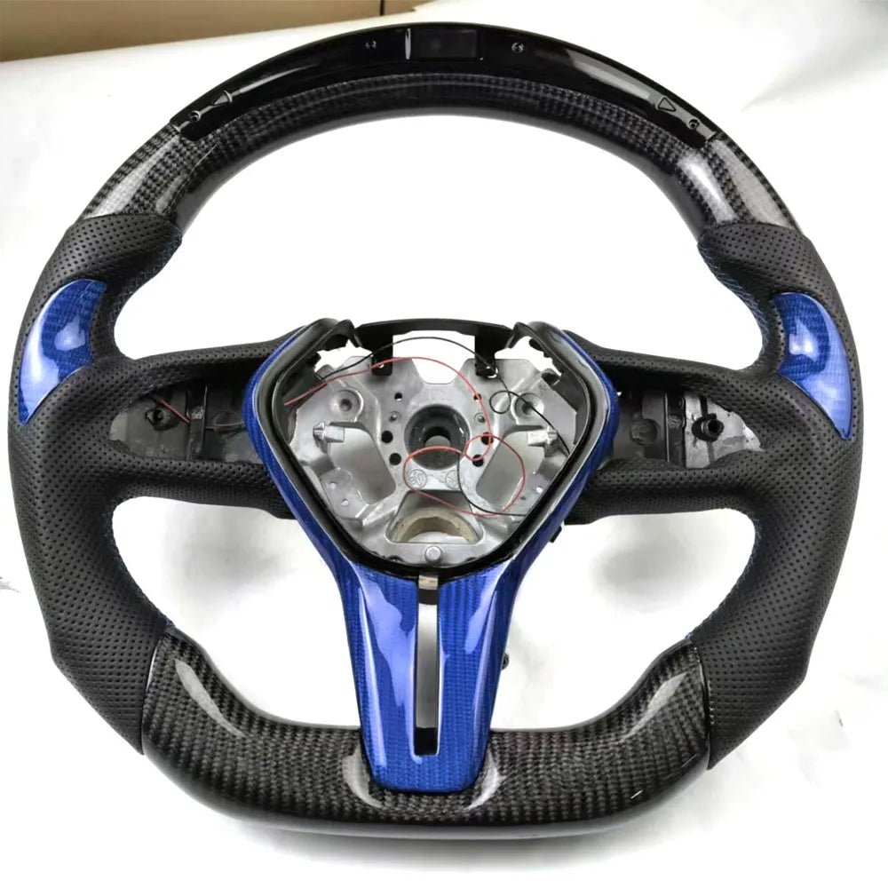 2013 2024 infiniti q50 q60 carbon fiber white alcantara steering wheel