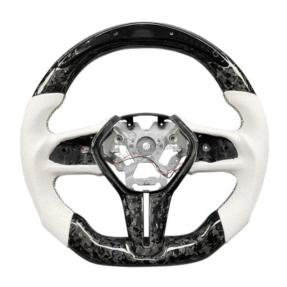 2013 2024 infinitiq50 q60 forged carbon fiber white alcantara steering-wheel