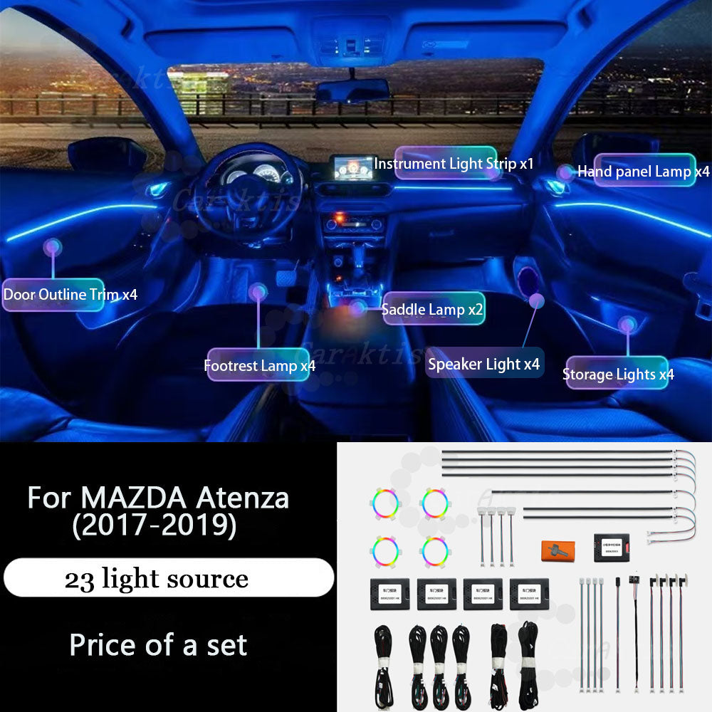 CarAkits Colorful Ambient Lighting Upgrade Kit For MAZDA  Atenza 2017-2019 Interior LED Ambient Light