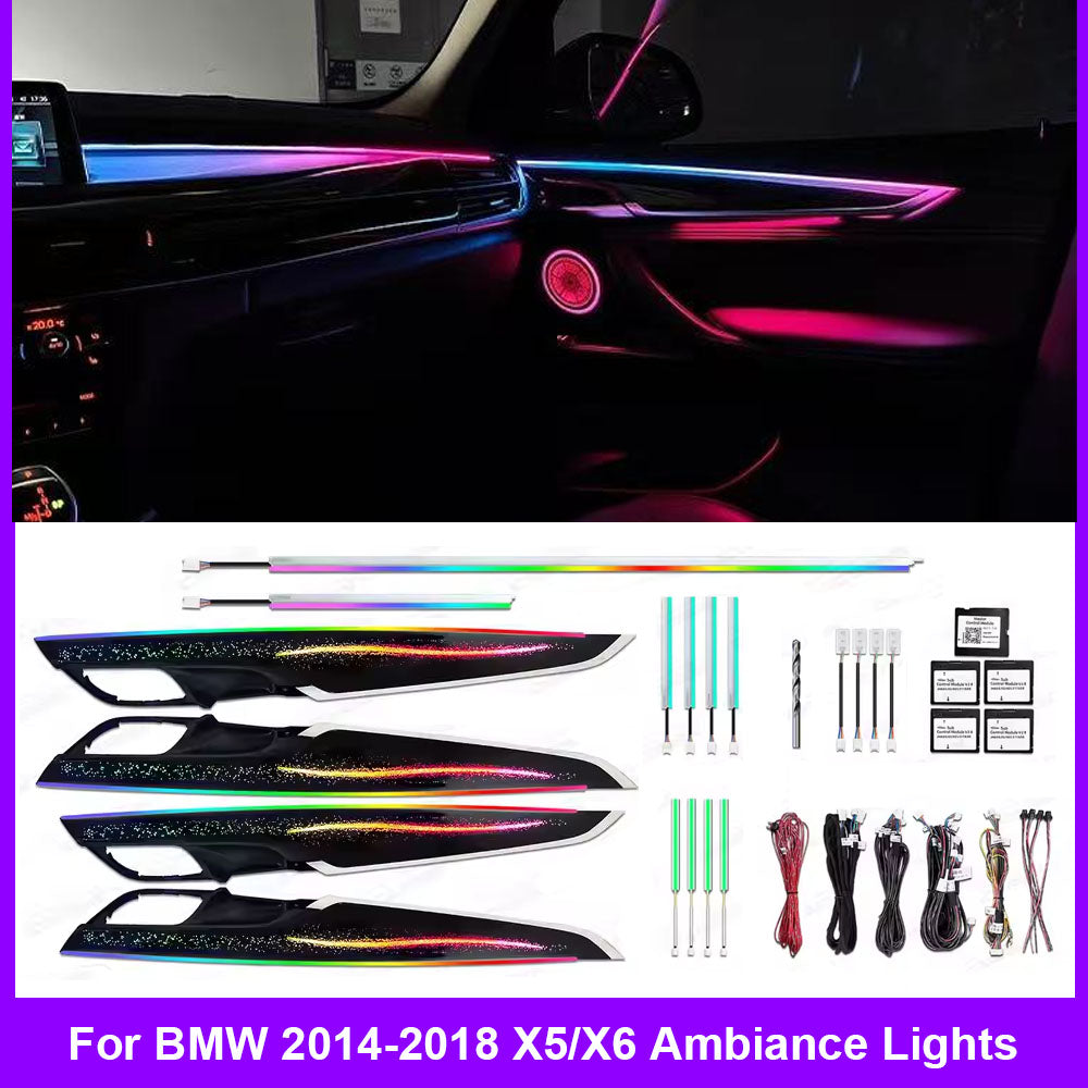 CarAktis Upgrade Symphony Ambient Lighting Kit For BMW X5 X6 F15 F16 2014-2018 Interior LED Light Accessories Trim Panel