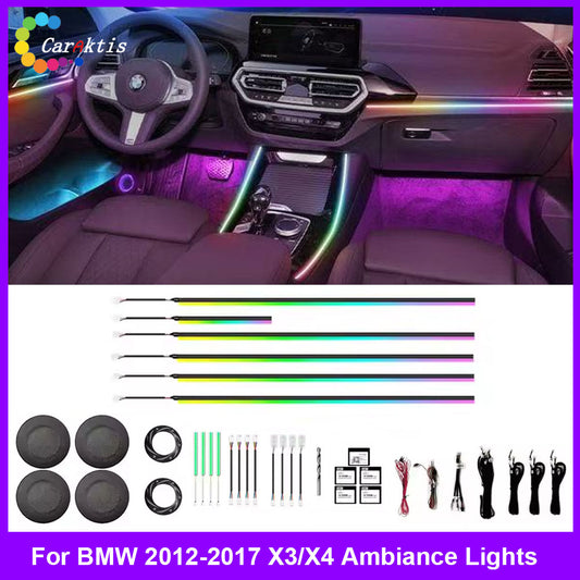 CarAktis Upgrade Symphony Ambient Lighting Kit For BMW X3 X4 F25 F26 2012-2017 Interior LED Light Accessories Trim Panel