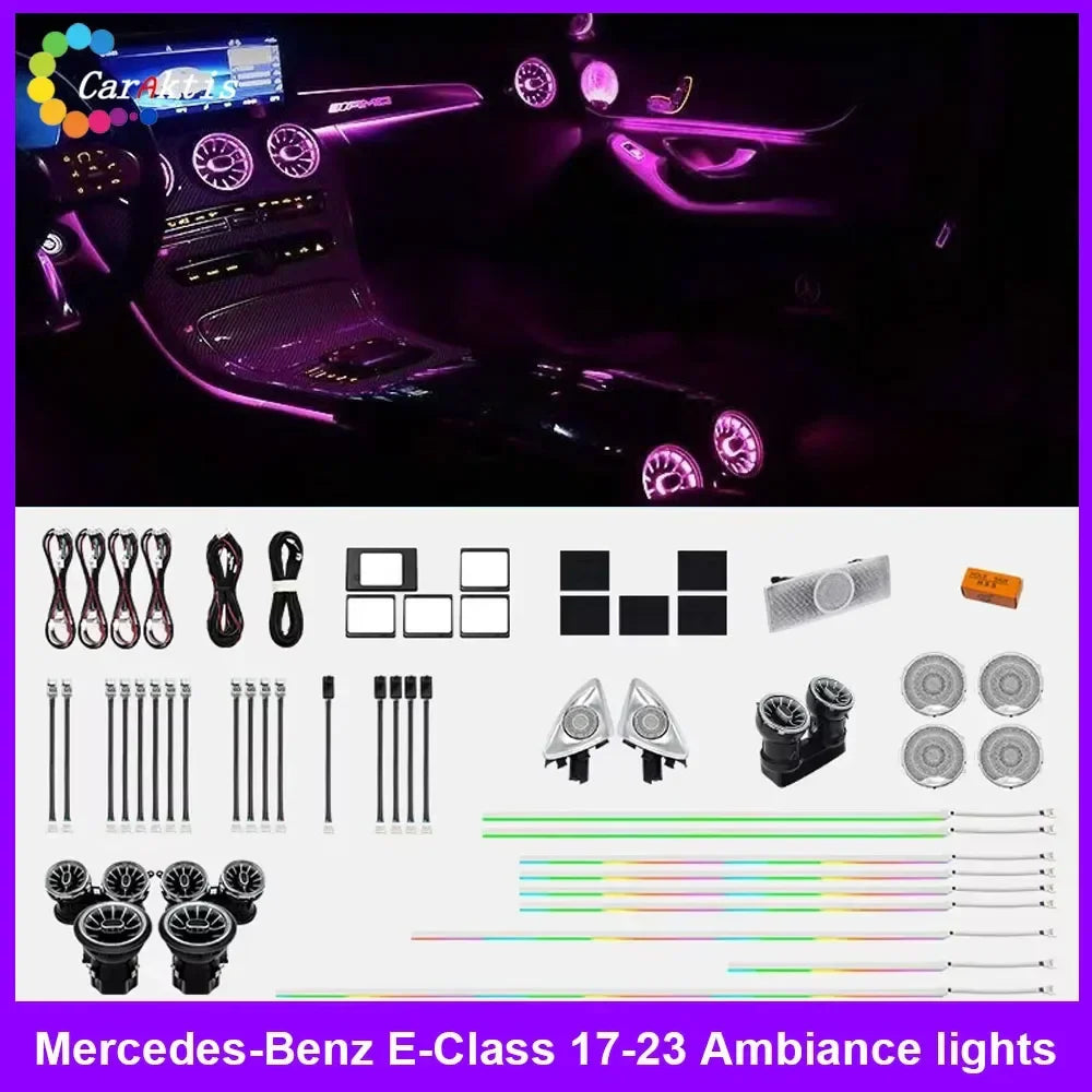 64 Colors LED Ambient Light For Mercedes-Benz W213 E-Class Coupe AMG E43 E53 E250 2016-2023 Automotive Interior Decoration