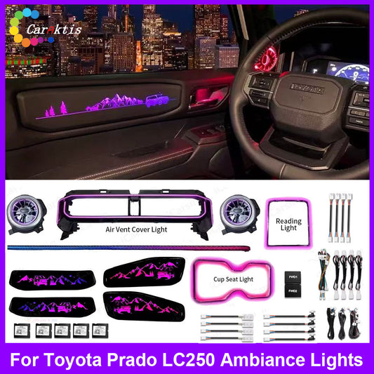 64 Colors Dynamic Ambient Light for Toyota Land Cruiser LC250 Prado Interior LED Lighting Upgrade Accessories