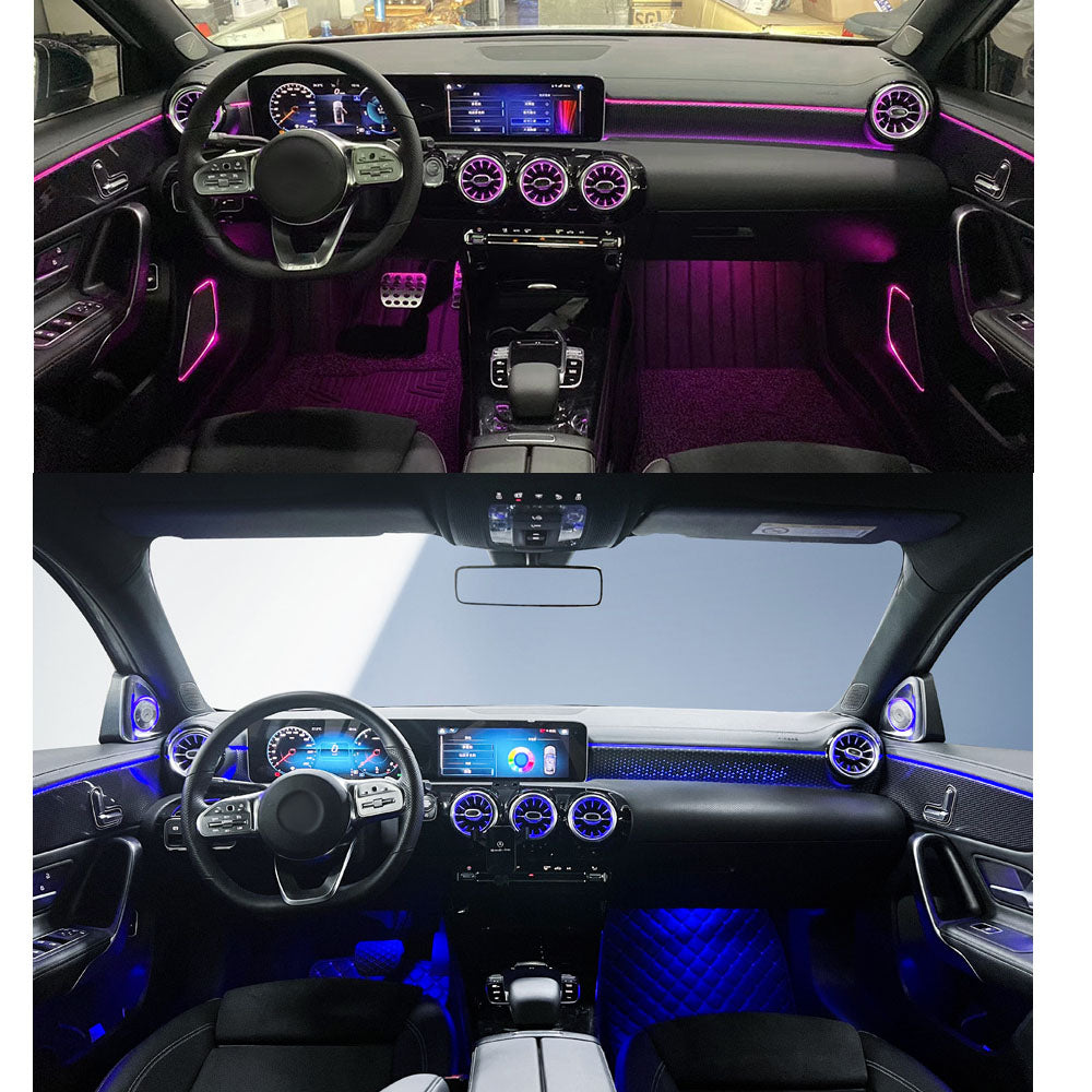 CarAkits 64 Colors LED Ambient Light For Mercedes-Benz W177 W118 W247 A/B/CLA 2020-2024 Automotive Interior Decoration