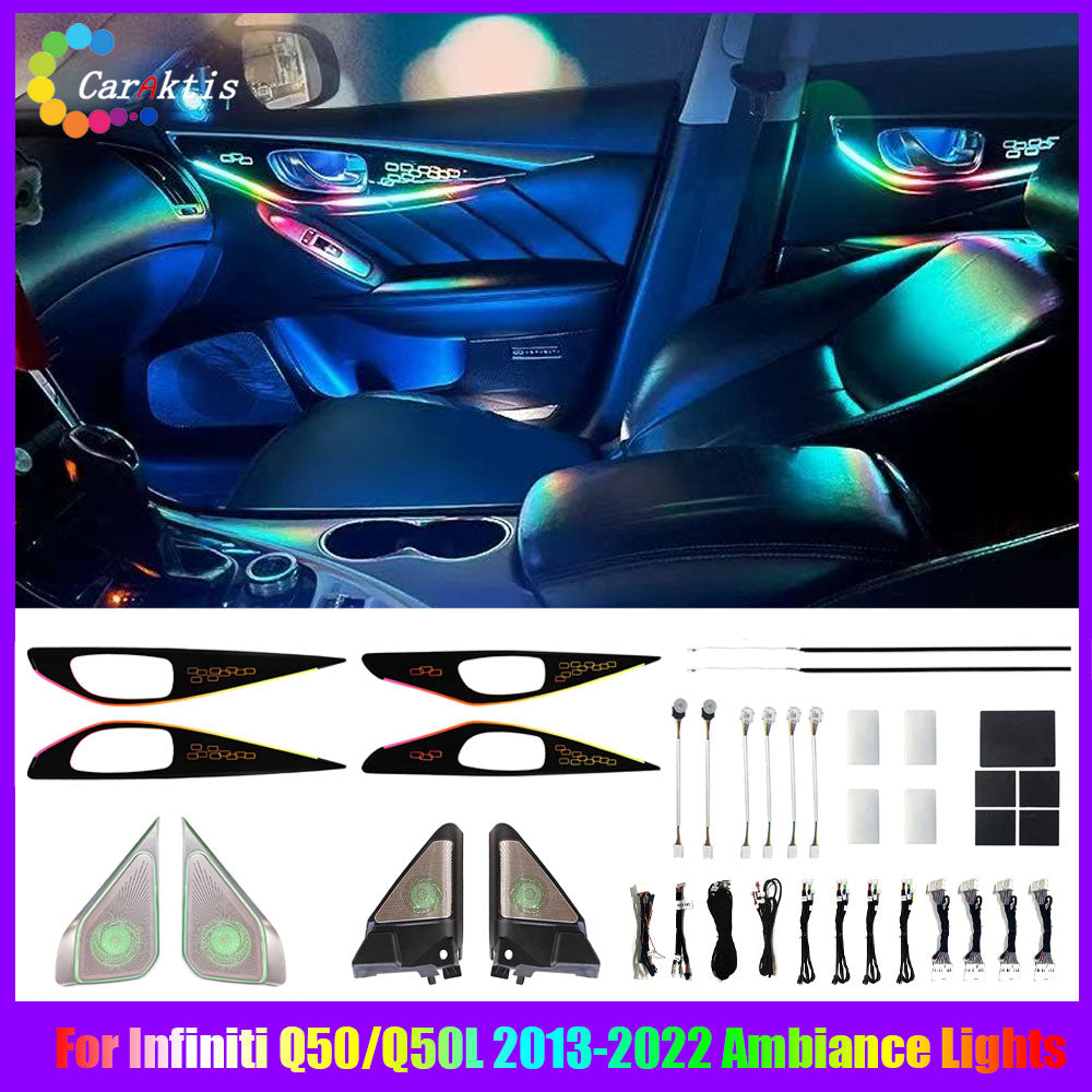 Premium Car Interior Ambient Lights for Infiniti Q50/Q50L 2013-2022 Ambient Light Kit Dream Color Chasing Car Atmosphere Lamp