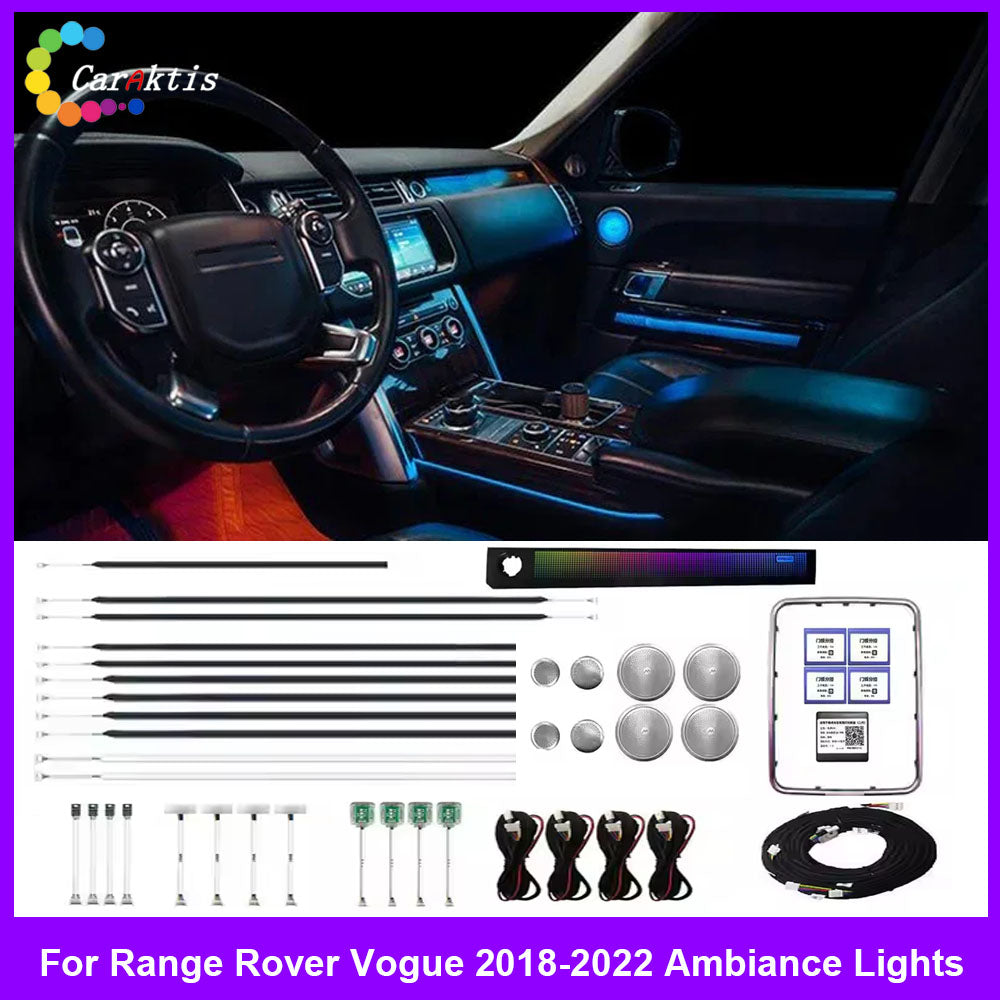 CarAktis LED 64 Colors Ambient Lighting For Range Rover Vogue 2018-2022 Car Decoration Accessories