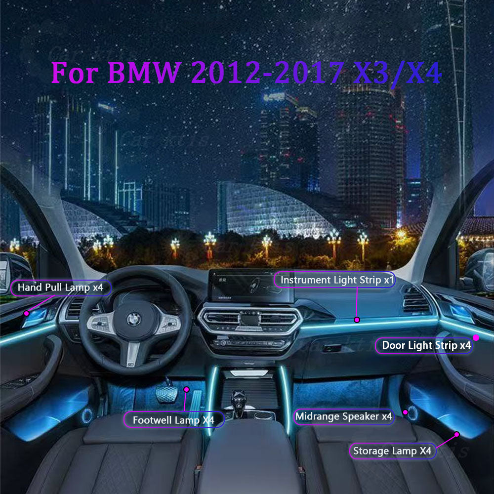 CarAktis Replace Ambient Lighting Kit For BMW X3 X4 F25 F26 2012-2017 Symphony LED Light Accessories Trim Panel