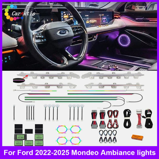 CarAkits 64 Colors LED Ambient Light For Ford Mondeo 2022-2025 Dynamic Lighting Automotive Interior Decoration