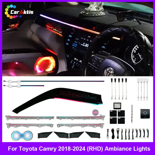 Toyota Camry 2018–2024 Right-Hand Drive RHD Ambient Light | 8th Gen LED Interior, Dynamic Streamer, 64-Color Atmosphere