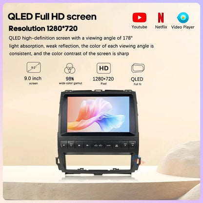 9-inch QLED Full HD 1280x720 resolution screen with 178 degree wide viewing angle